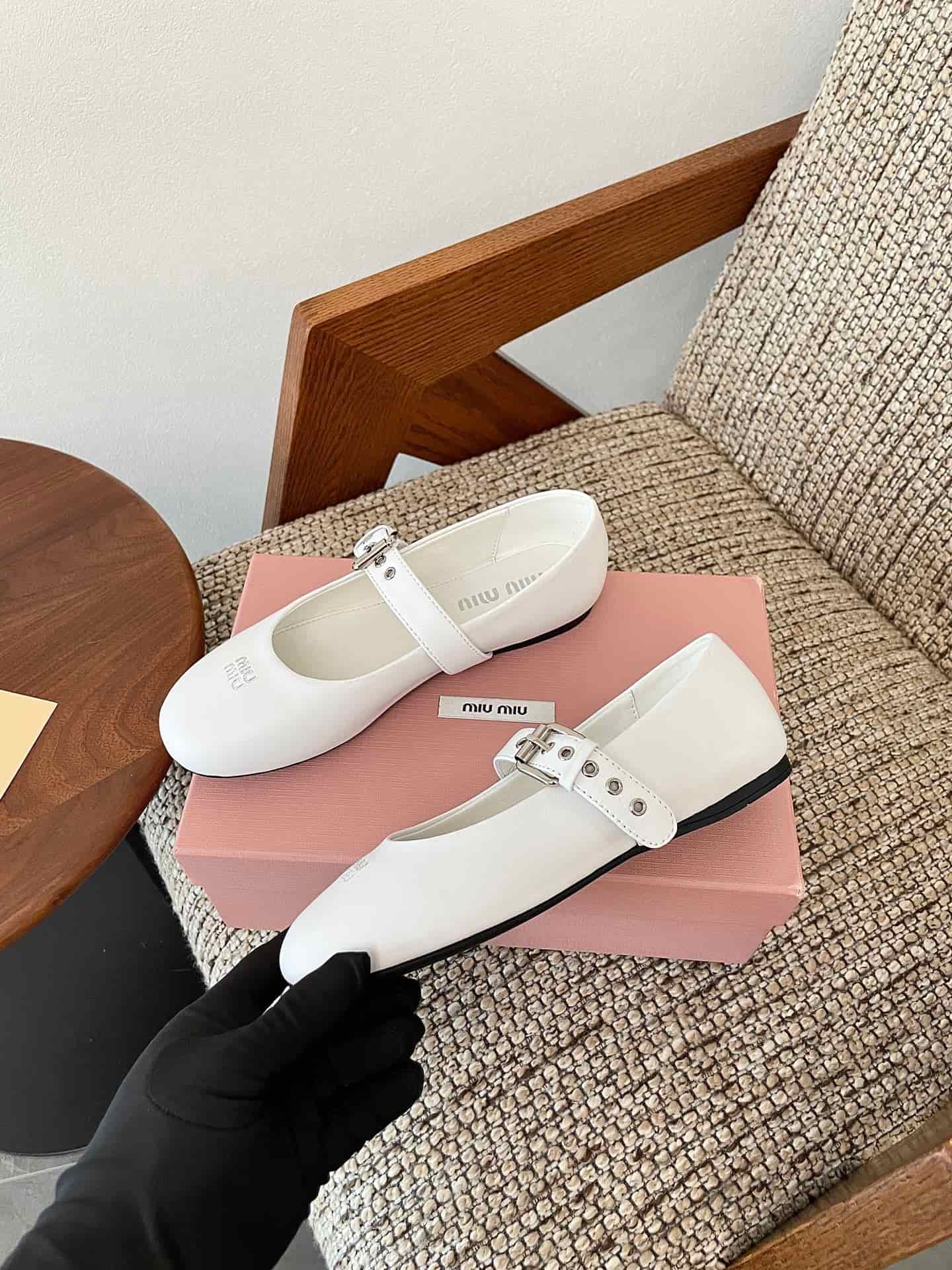 Miu Miu Nappa Leather Ballet Flats Women