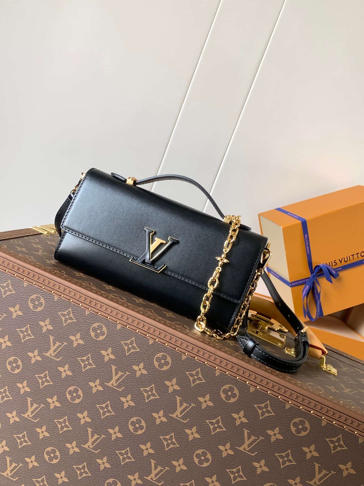 Louis Vuitton Wallet On Chain Capucines Black Calf leather M12143 High