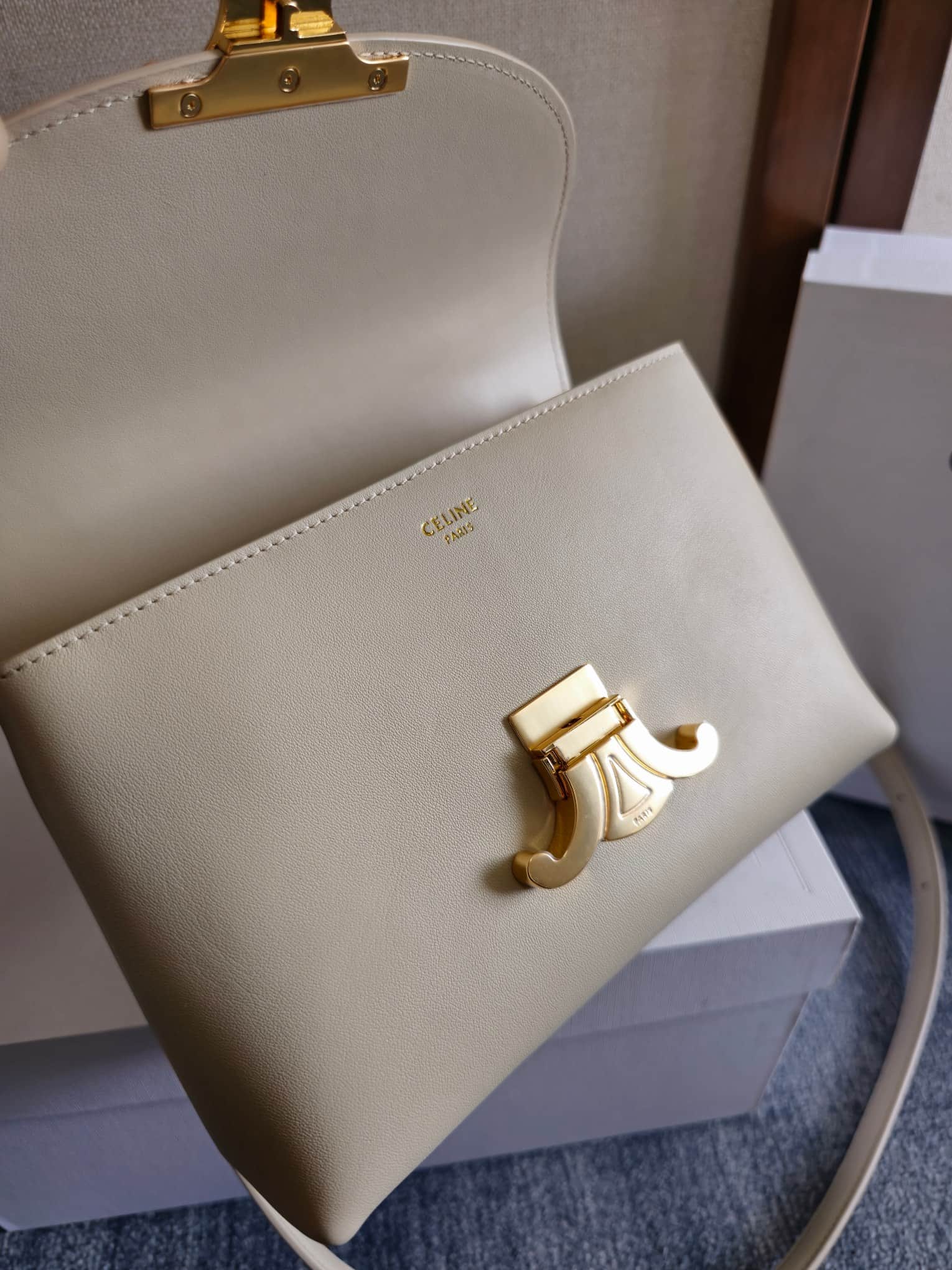 Celine Mini Nino bag in Beige Supple Calfskin High
