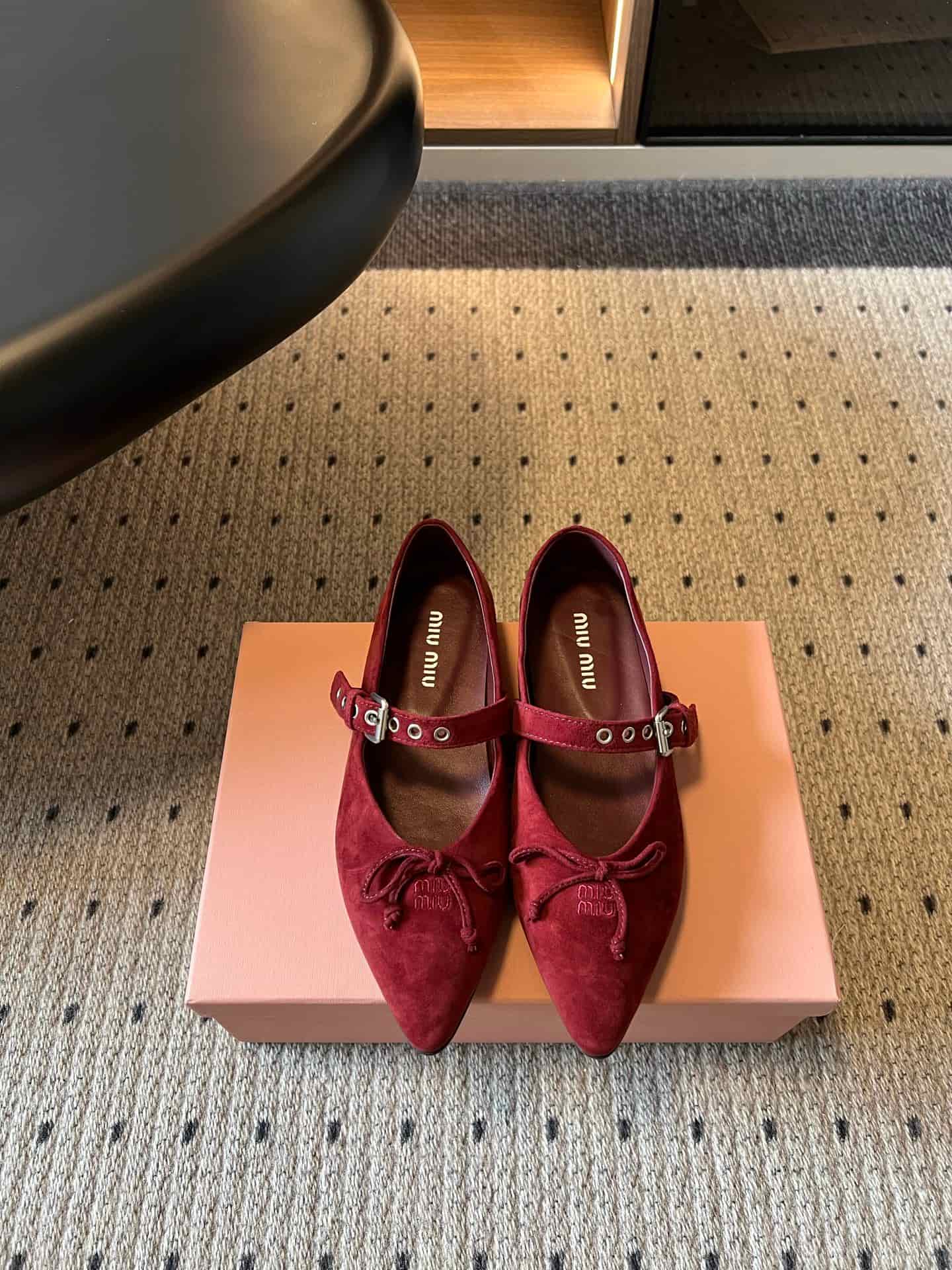 Miu Miu Pointed-toe Suede Ballet Flats