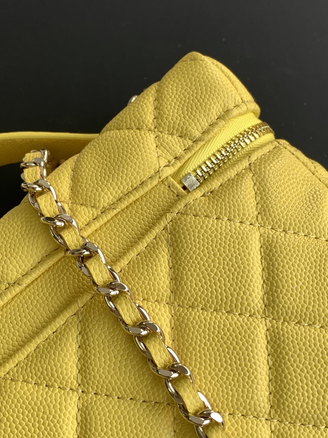 Chanel VANITY WITH CHAIN AP4407 Grained Calfskin & Gold-Tone Metal Yellow High