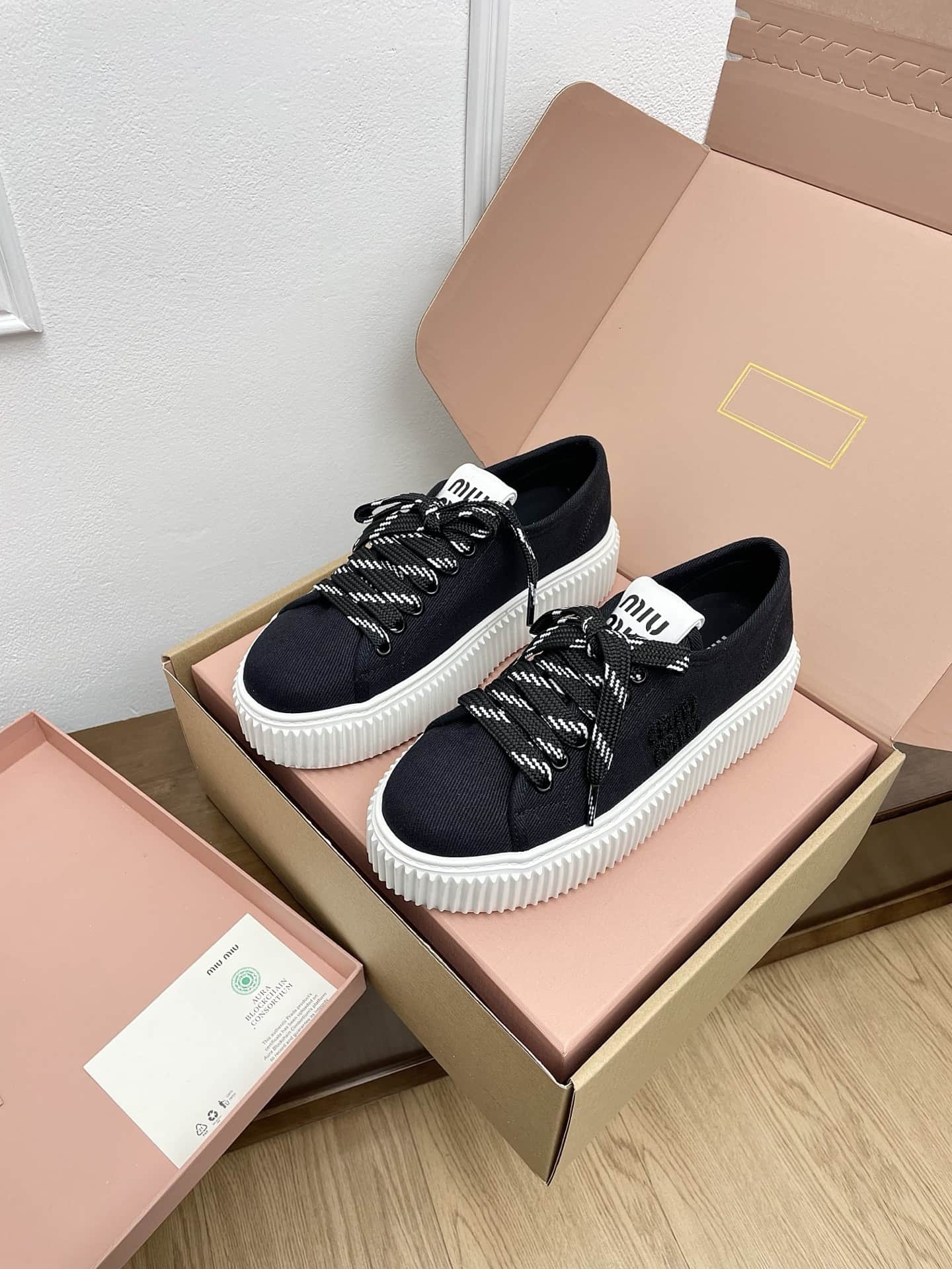 Miu Miu Royal Blue Denim Sneaker Shoes Women