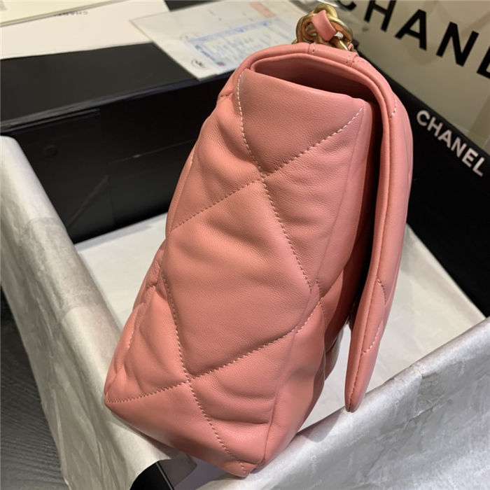 Maxi Chanel 19 Flap Bag Lambskin Pink High