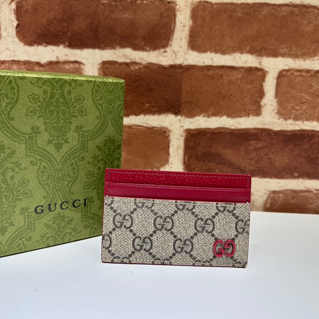 GUCCI Bi-color GG card case 768248 Red High