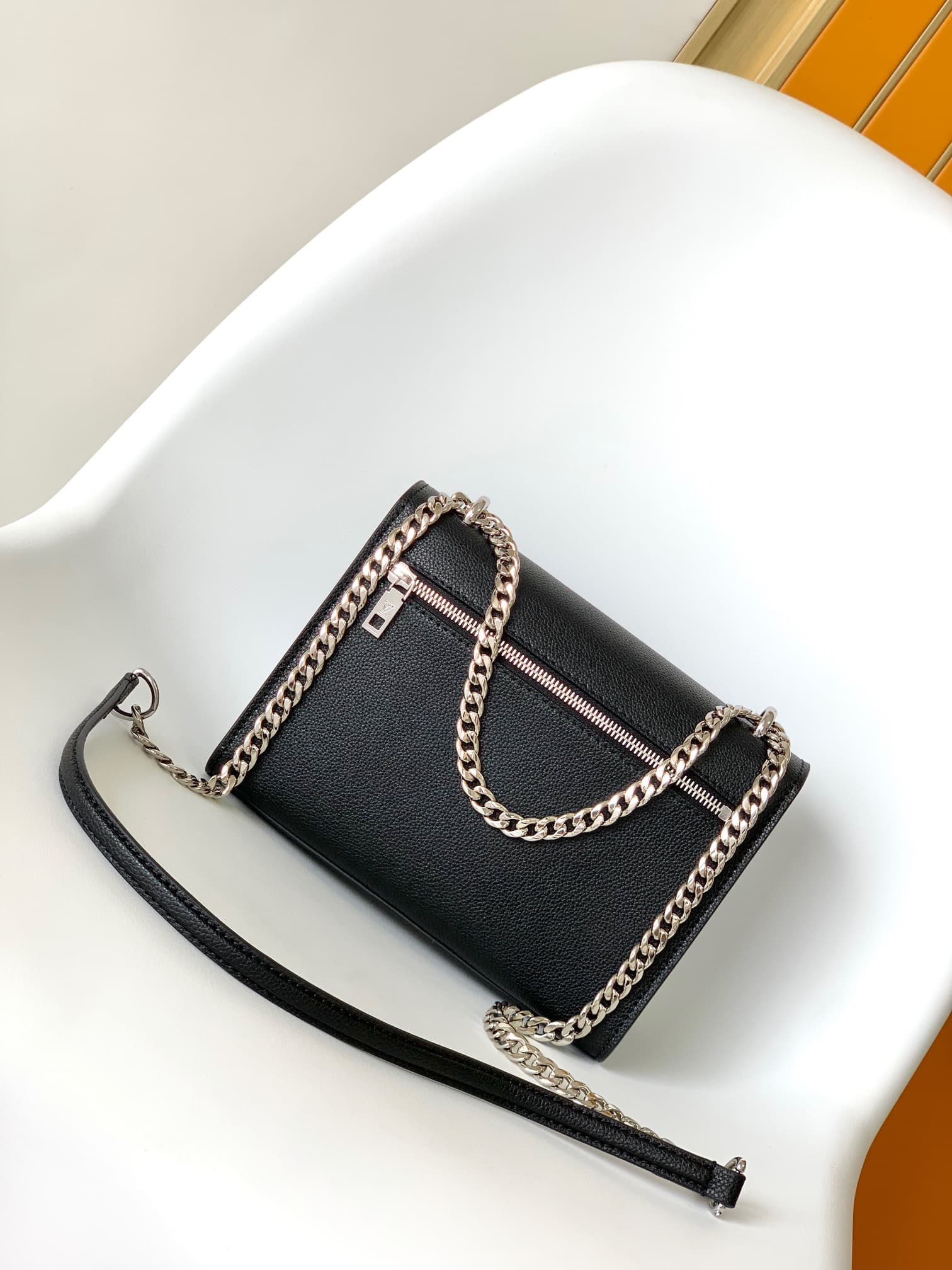 Louis Vuitton Soft Calfskin My Lockme Chain Bag Black M51418 High