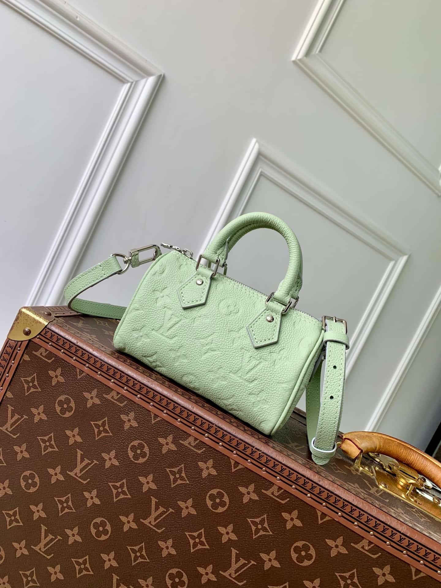 Louis Vuitton Nano Speedy Minty Cowhide leather M2A387 High