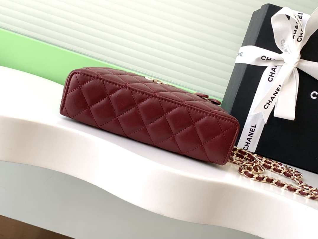 Chanel VANITY WITH CHAIN AP4407 Lambskin & Gold-Tone Metal Red High
