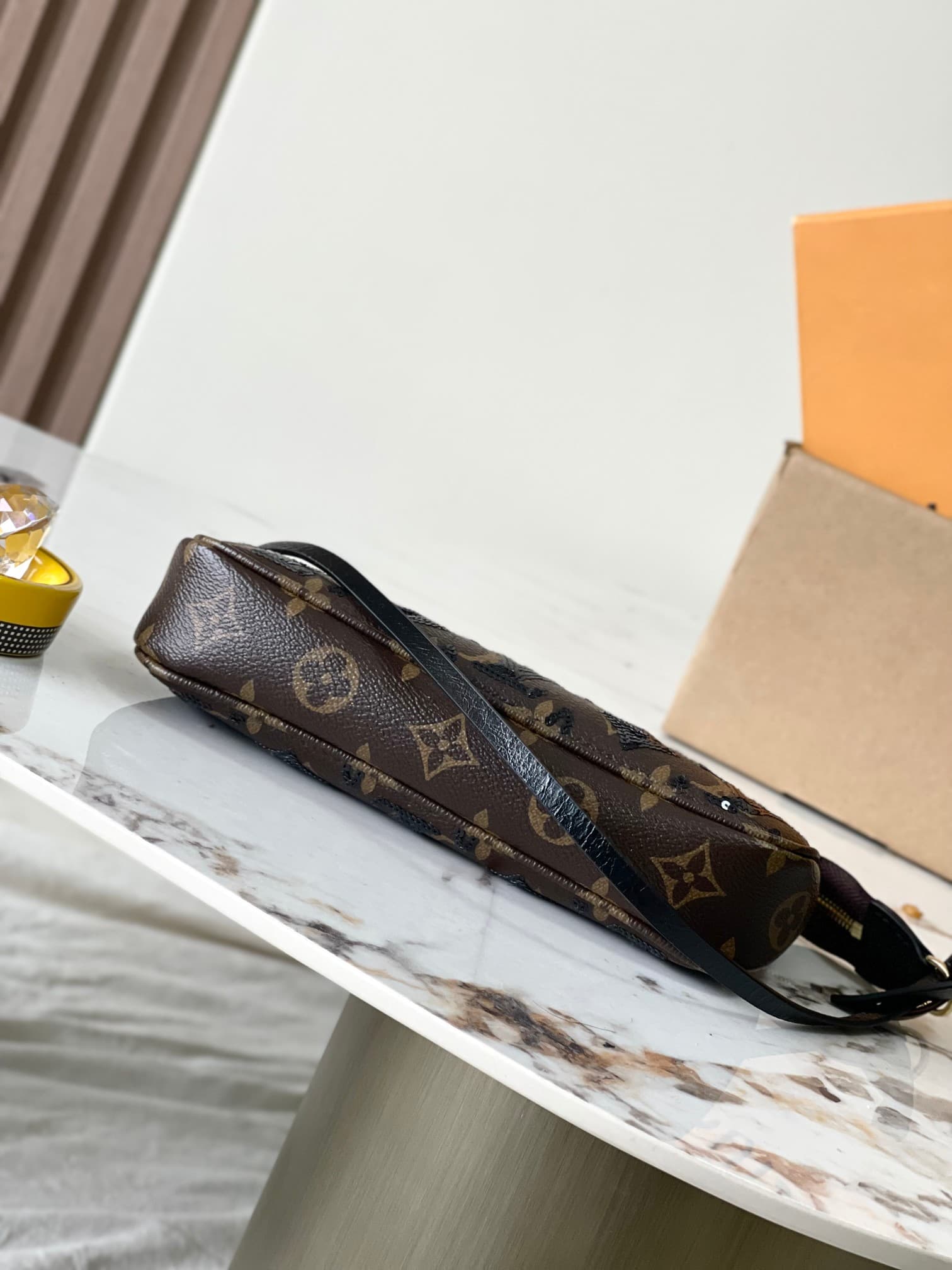 Louis Vuitton Pochette Accessoires Monogram Noir Coated canvas with sequins M26473 High