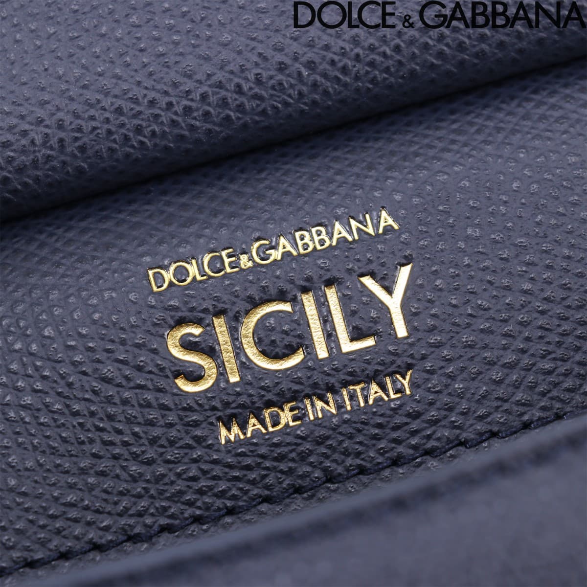 Dolce & Gabbana Miss Sicily top handle bag calfskin leather Navy Blue High