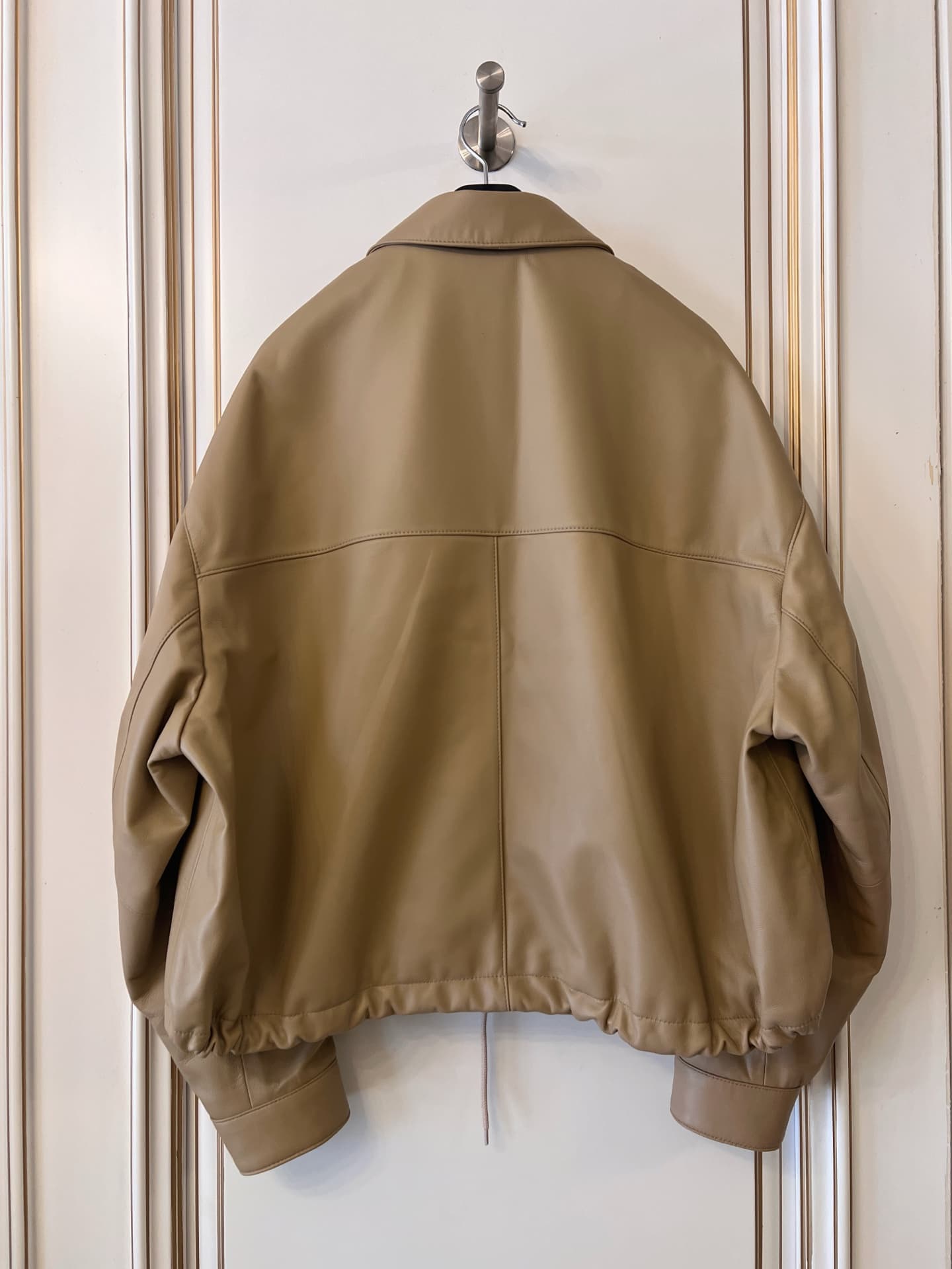 Prada Sand Beige Nappa Leather Blouson Jacket