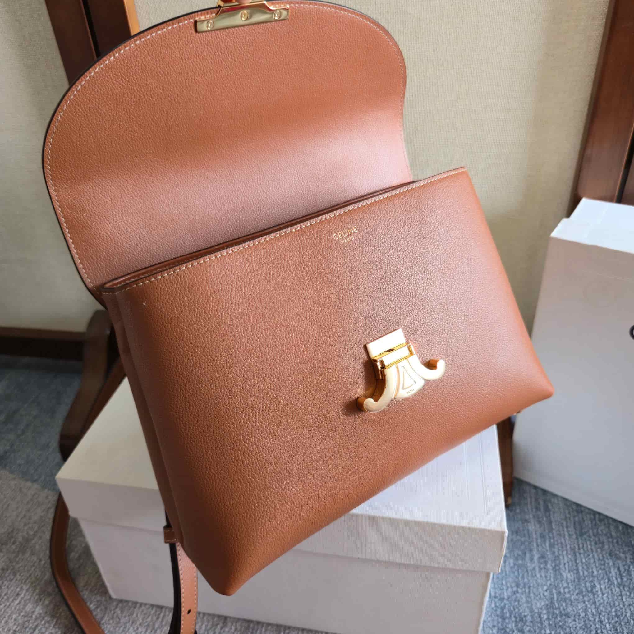 Celine Small Nino bag in Tan Supple Calfskin High
