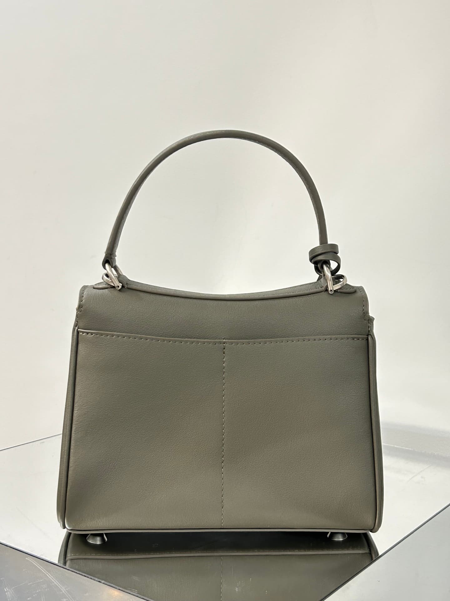Balenciaga Rodeo Mini Bag in Khaki Leather With Silver-Tone Metal TOP