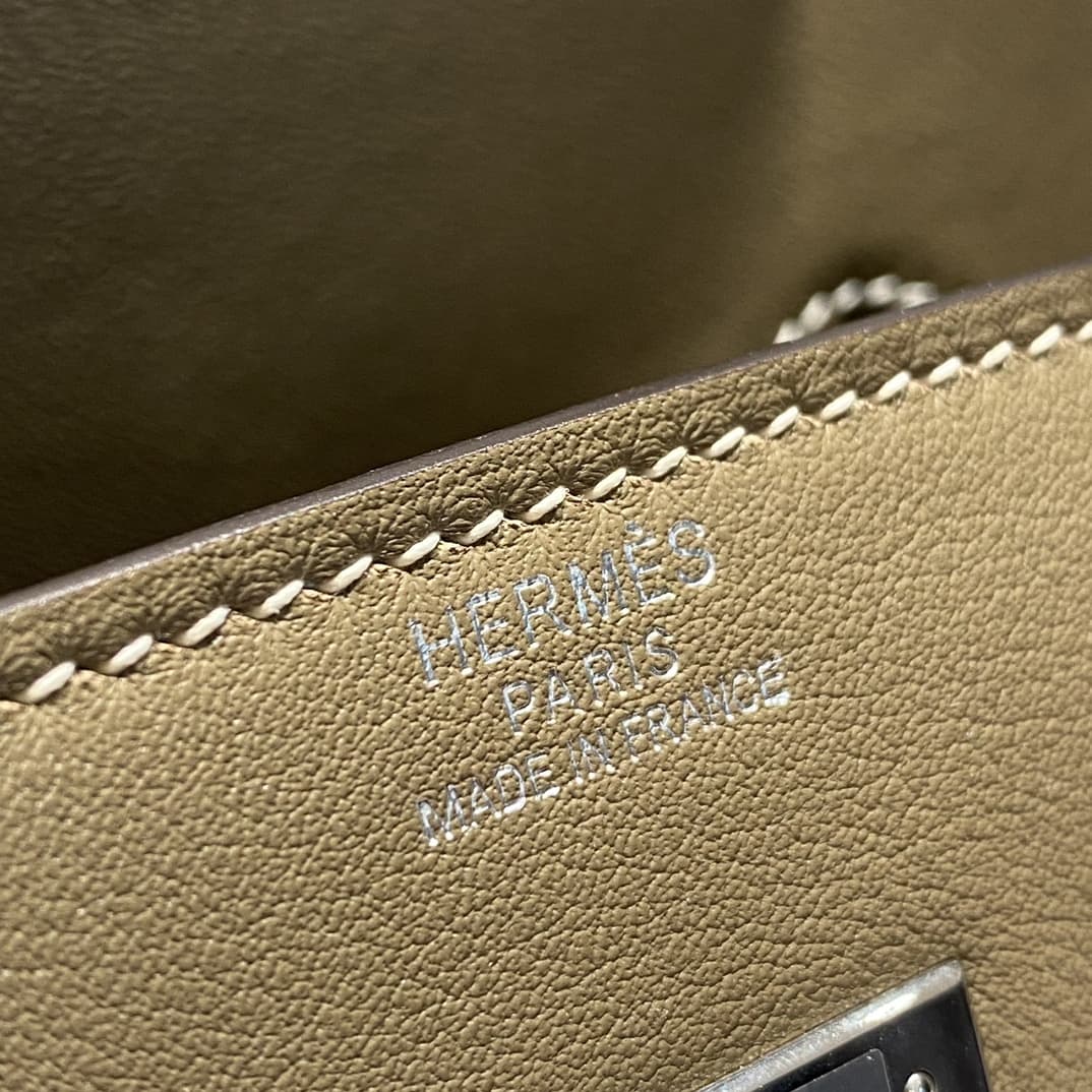 Hermes Shoulder Birkin 29 Swift leather Etoupe & Silver Metal WAX High