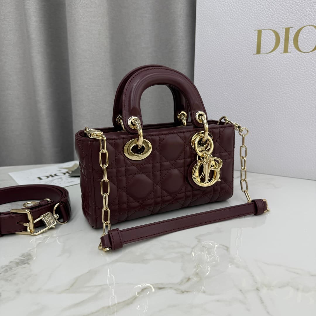 Dior Lady D-Joy Bag Claret Cannage Lambskin M0636 High