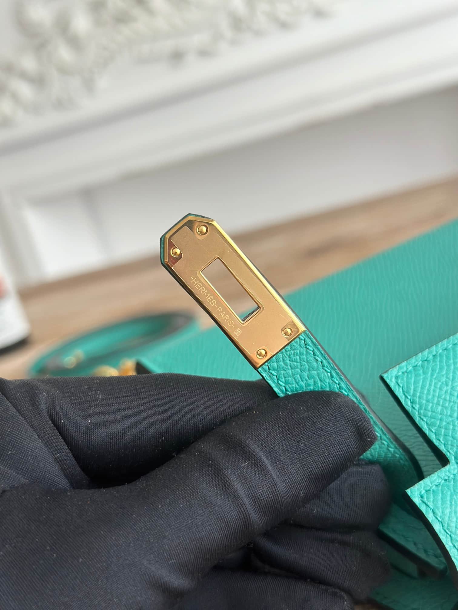 Hermes Kelly Mini II Bag Epsom Leather WAX Vert Veronese High