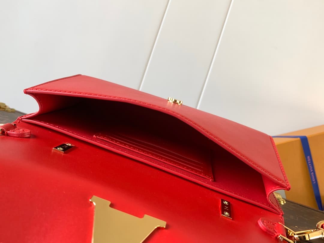 Louis Vuitton Wallet On Chain Capucines Lipstick Red Calf leather M12405 High