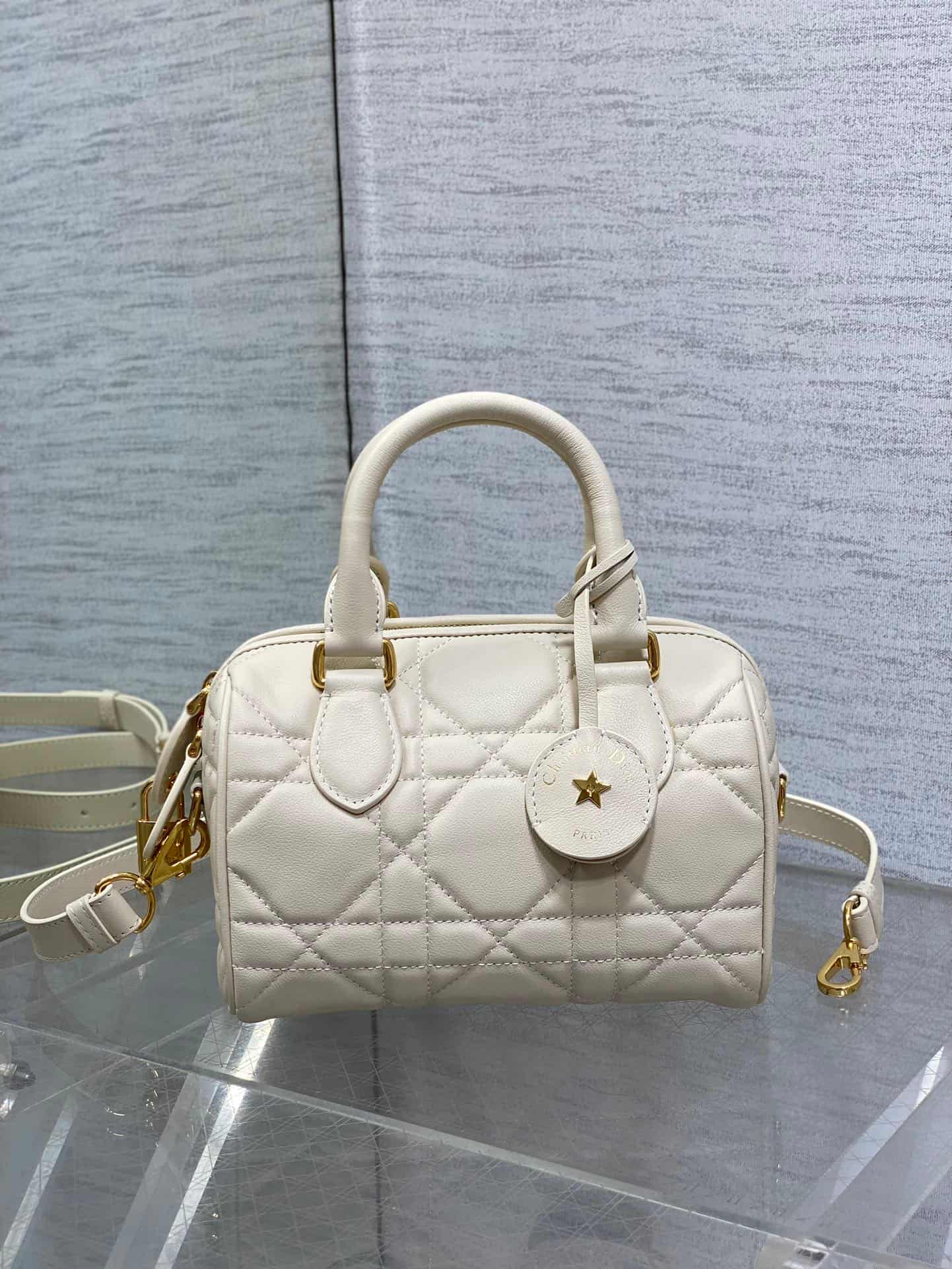 Dior Groove 20 Bag White Macrocannage Calfskin High