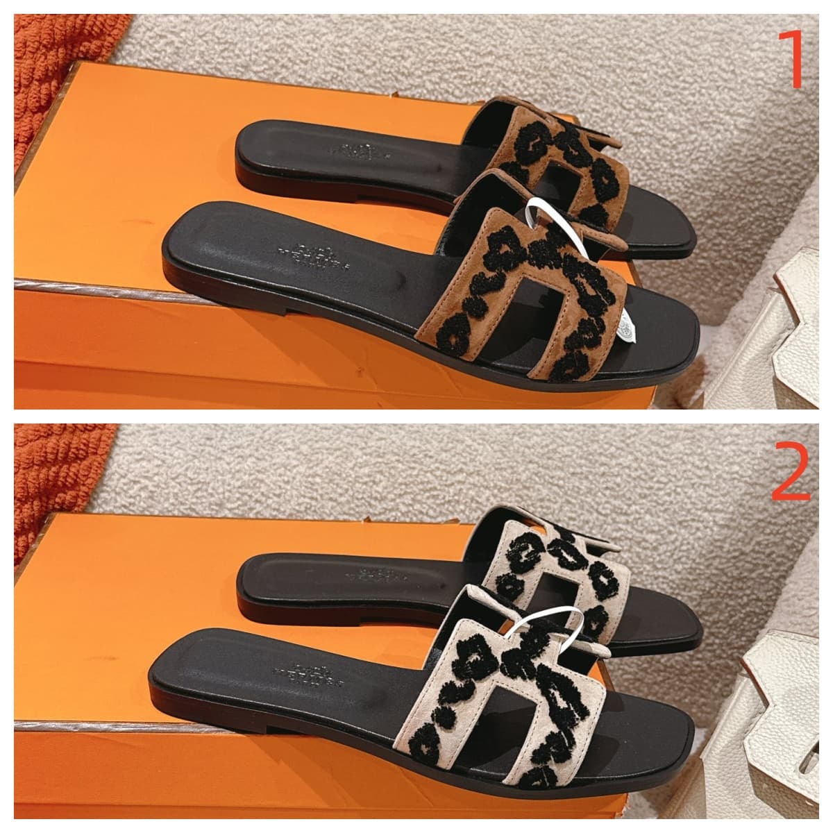 Hermes Oran Denim Slides Shoes Women