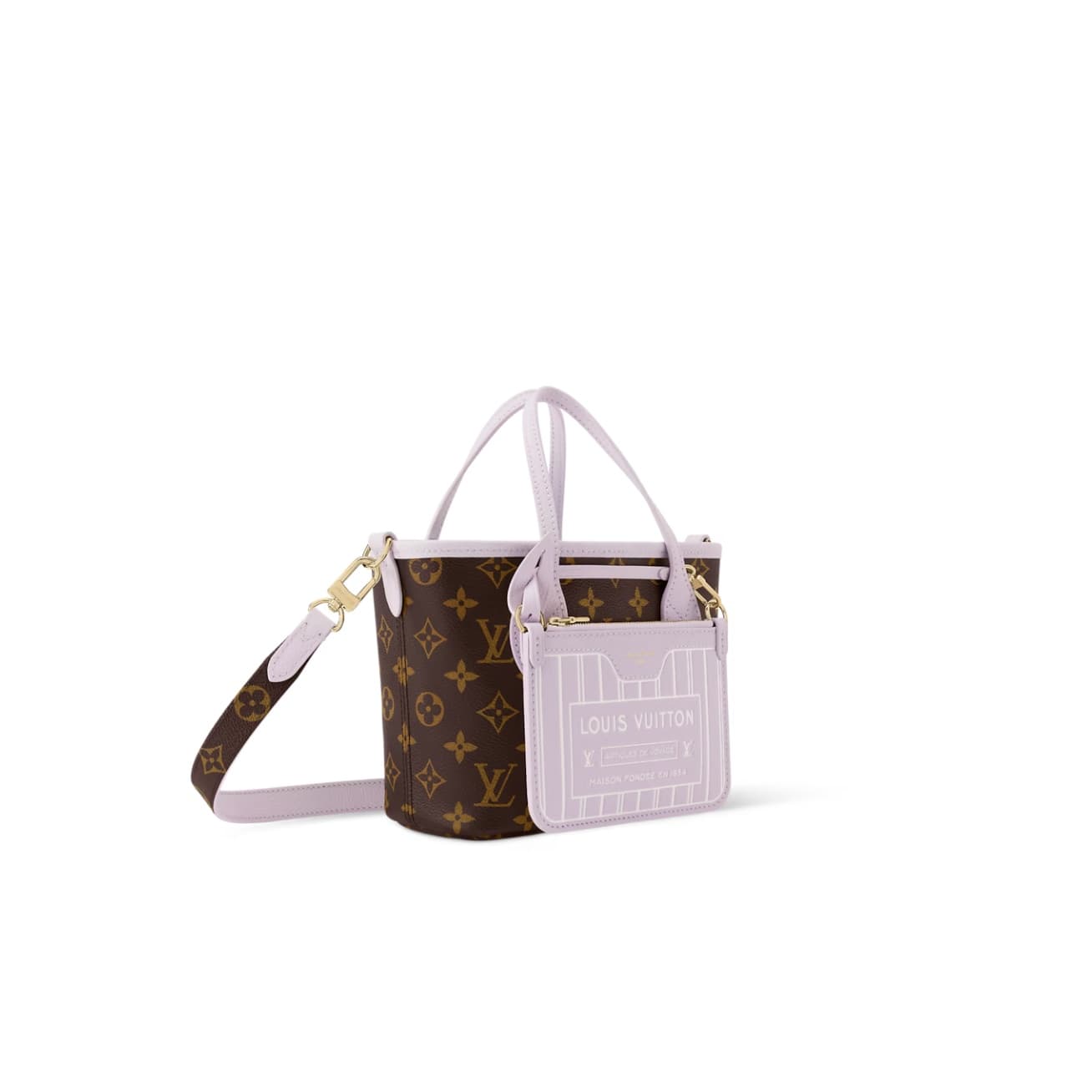 Louis Vuitton Neverfull Bandoulière Inside Out BB Monogram/Misty Lilac M25656 TOP