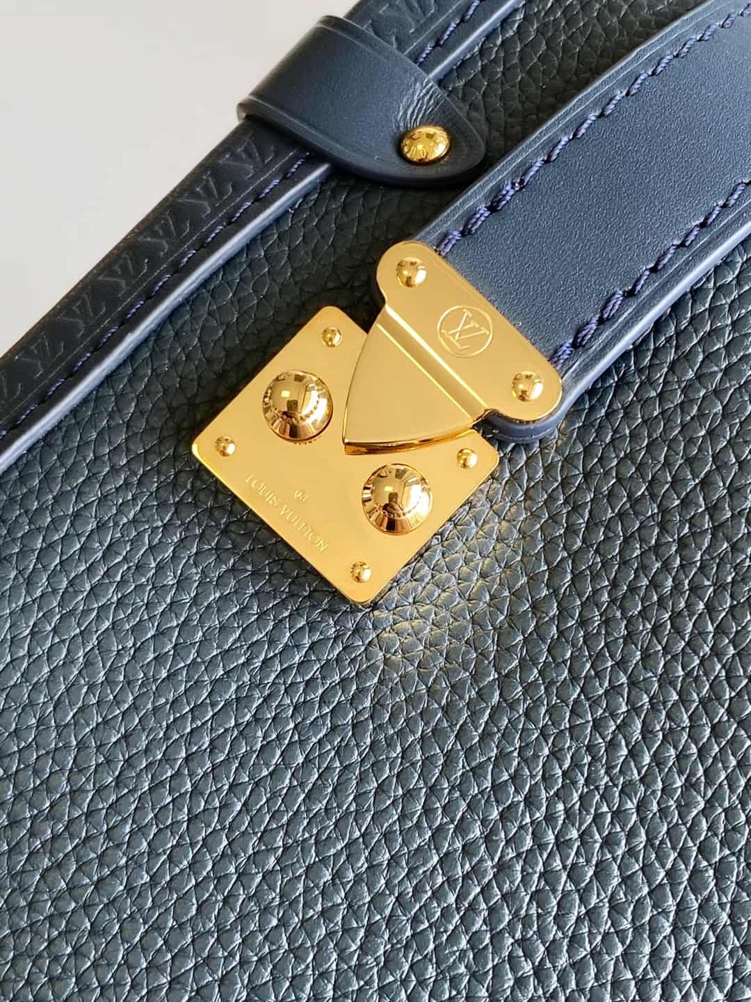 Louis Vuitton Side Trunk MM Navy Calfskin leather M15226 High