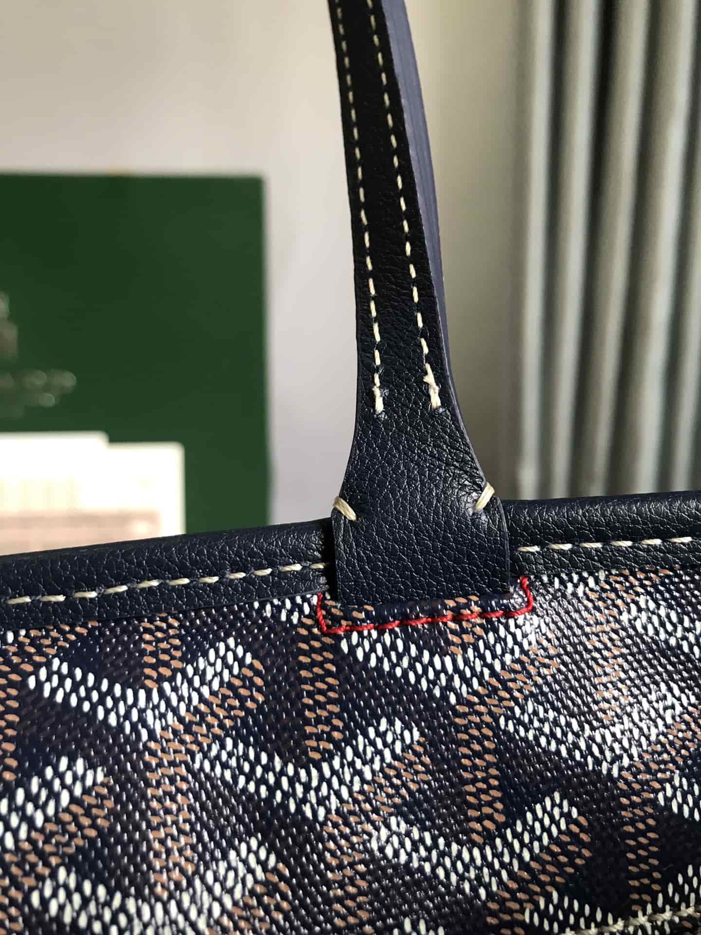 ARTOIS PM BAG Goyardine Canvas & Chevroches Calfskin Navy Blue High