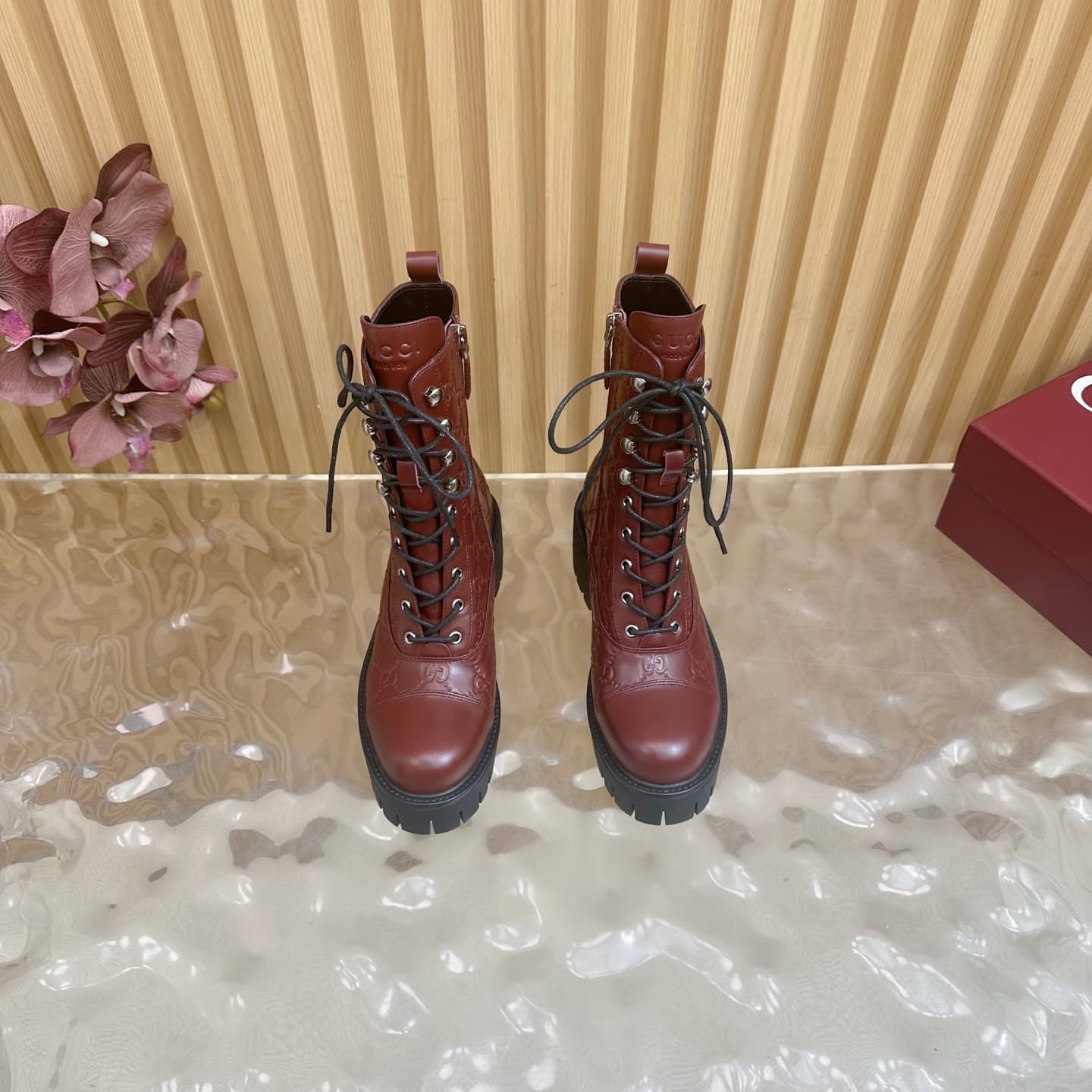 Gucci Women's lace-up ankle boot with GG