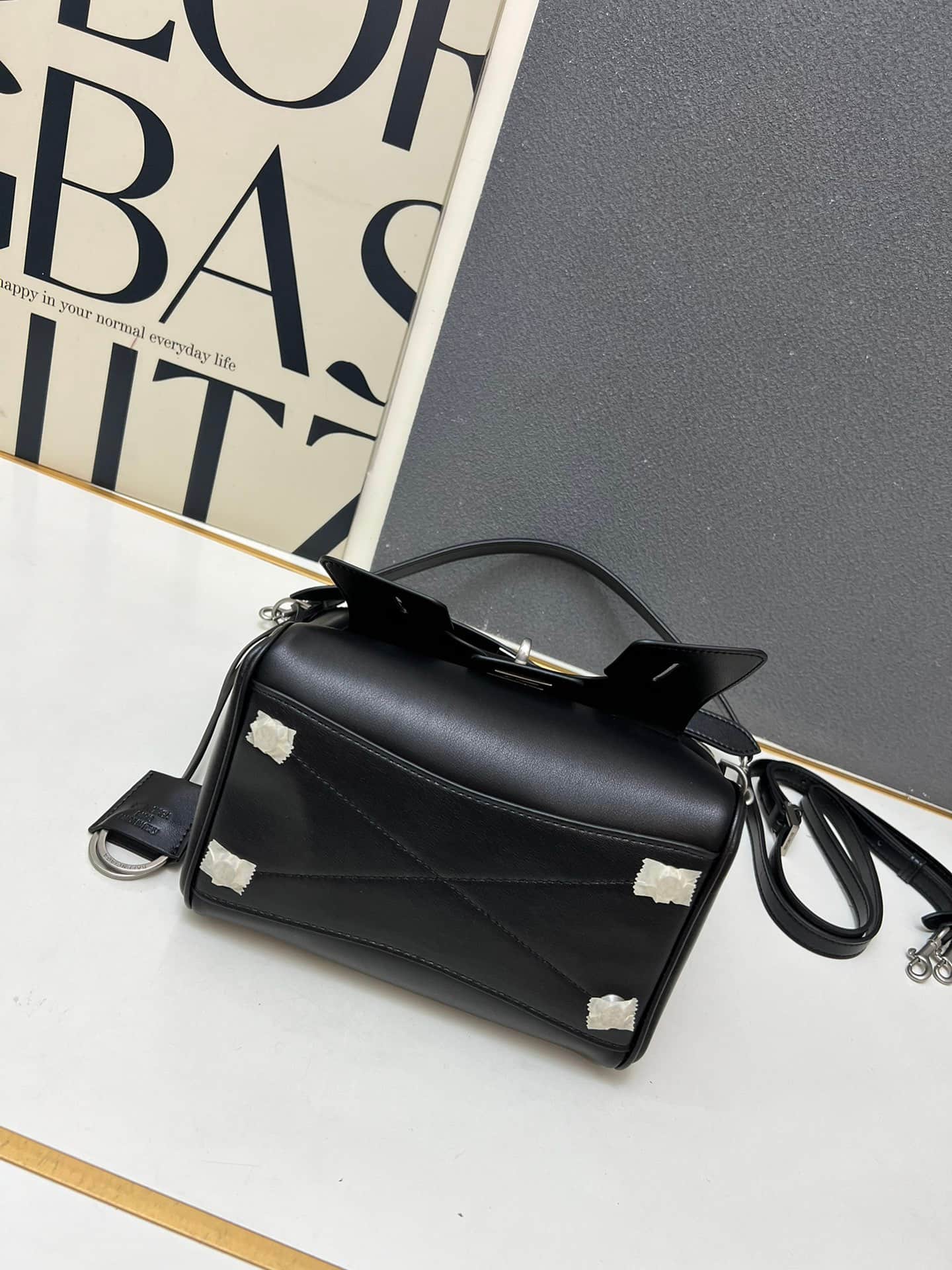 Balenciaga Bel Air Carry All Bag in balck leather silver hardware 1W8806 High