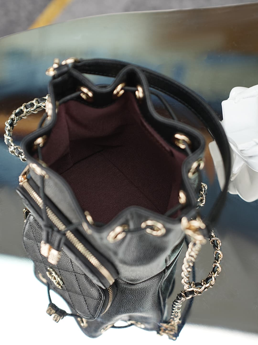 Chanel Business Affinity Bucket Bag Grained Calfskin&Gold-Tone Metal Black AS4775 A