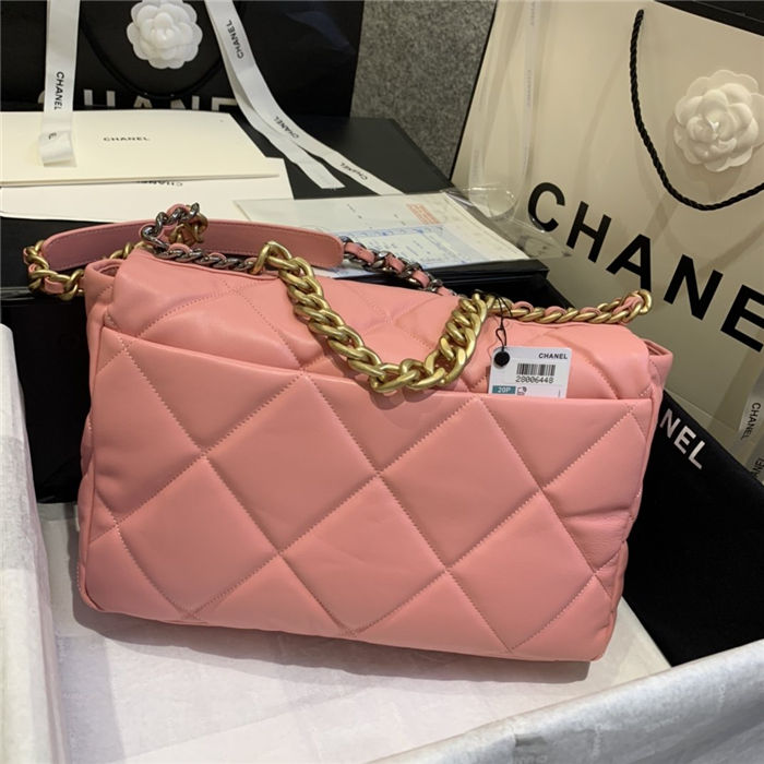 Maxi Chanel 19 Flap Bag Lambskin Pink High