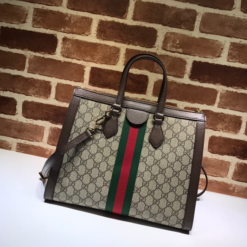 Gucci Ophidia large tote bag Beige/ebony GG Supreme ‎524537  High