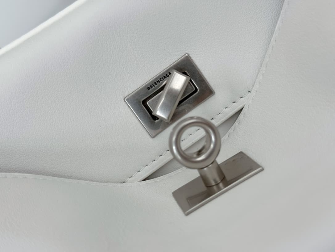 Balenciaga Rodeo Mini Bag in White Leather With Silver-Tone Metal TOP