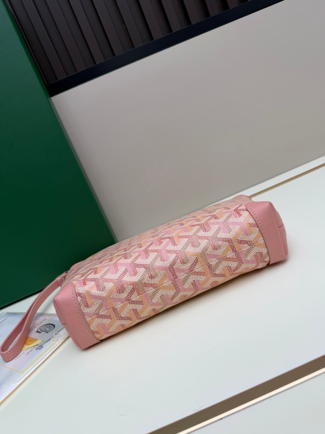 Goyard Conti pouch Goyardine canvas and Chevroches Calfskin Pink High