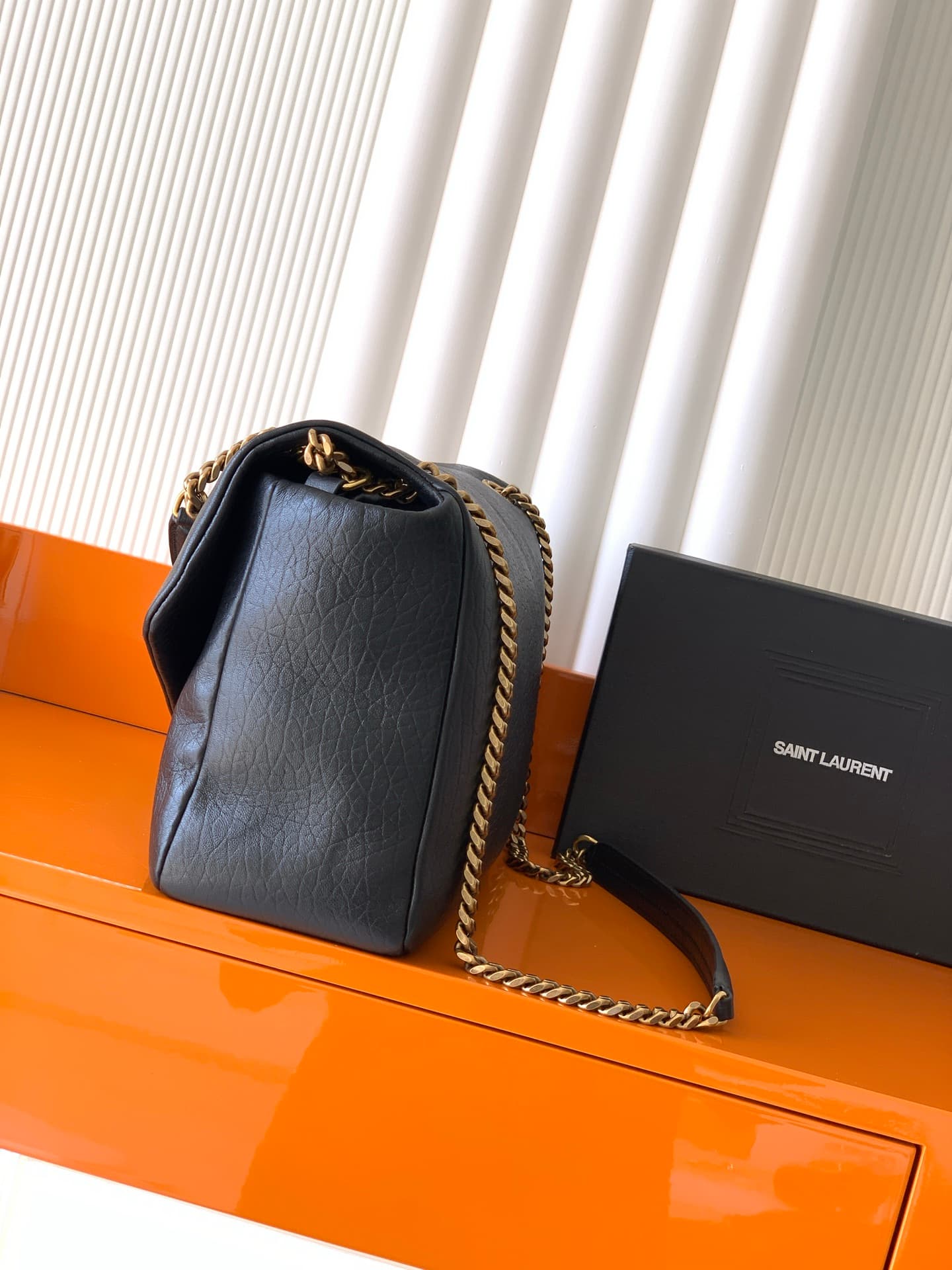 Calypso large in grained lambskin 777399 IN Black High