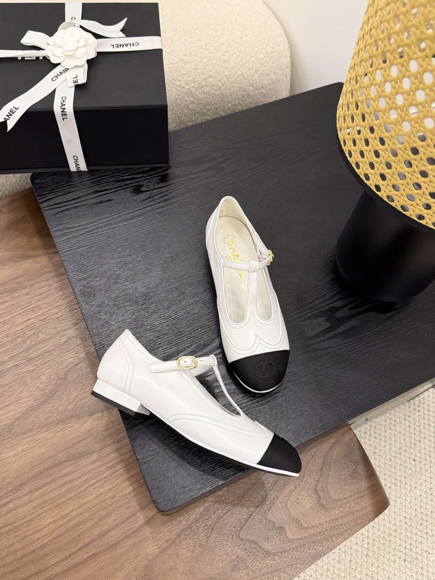 Chanel T-Strap Mary Jane Flat Shoes Women