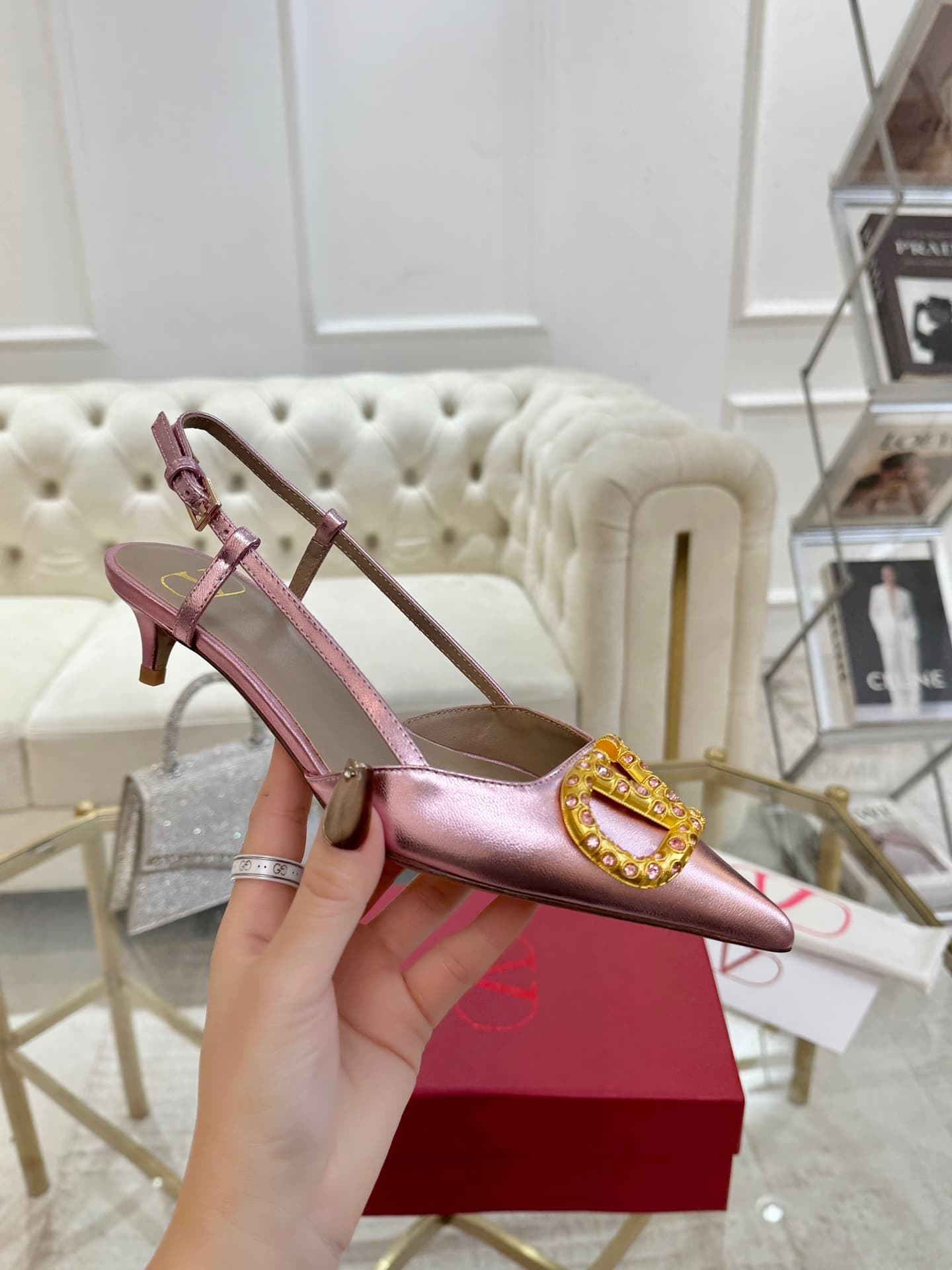 Valentino Vlogo Signature Slingback Pump Shoes Women