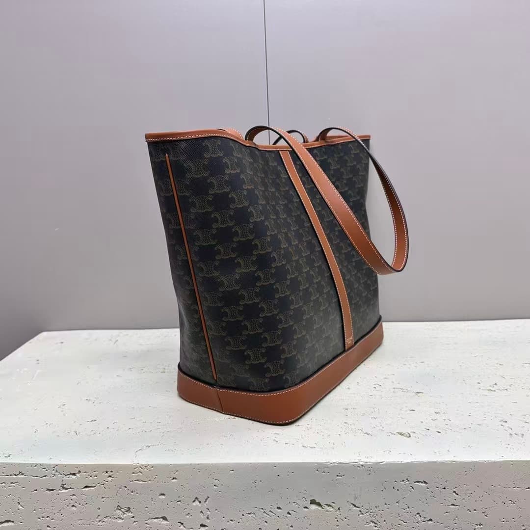 Celine Bucket IN Triomphe Canvas and calfskin high
