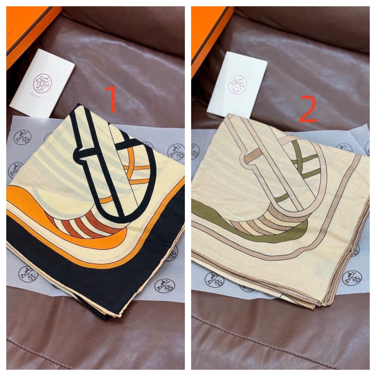 Hermes Thalassa embroidered shawl