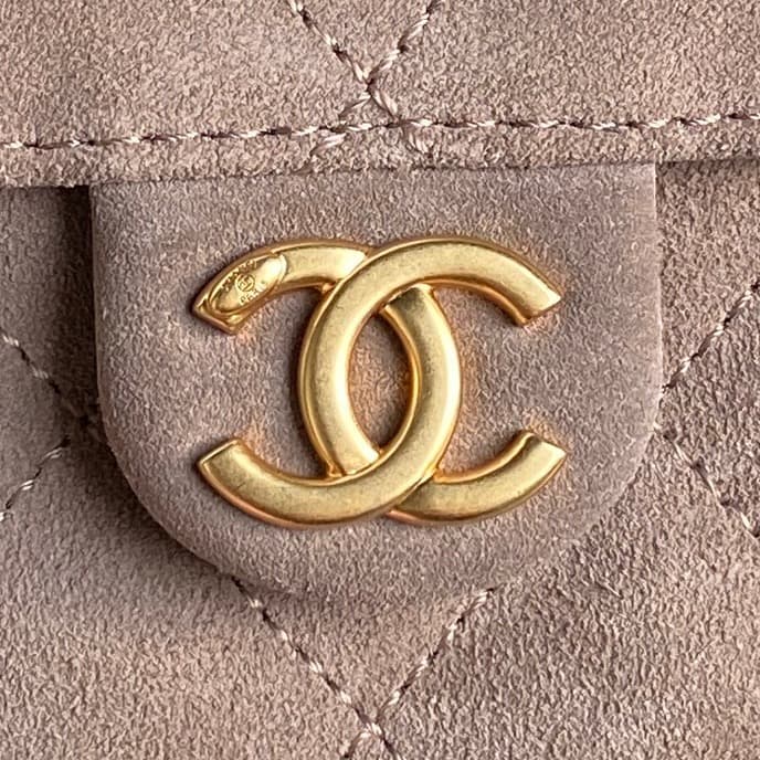 Chanel 25 Medium Hobo Medium handbag AS5311 Suede & Gold-tone Metal Beige High