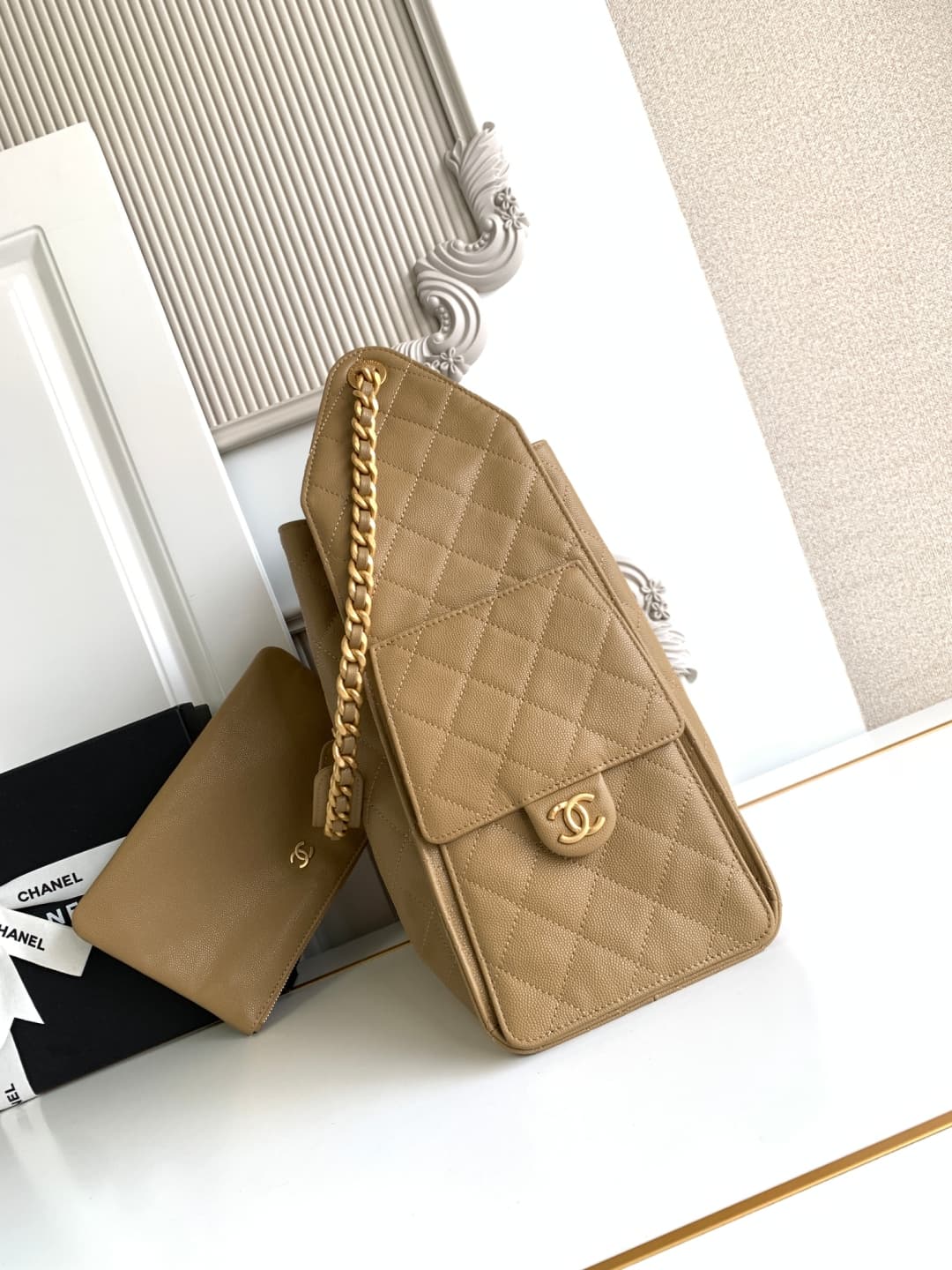Chanel 25 Medium Hobo Medium handbag AS5311 Grained Calfskin & Gold-tone Metal Dark Beige A