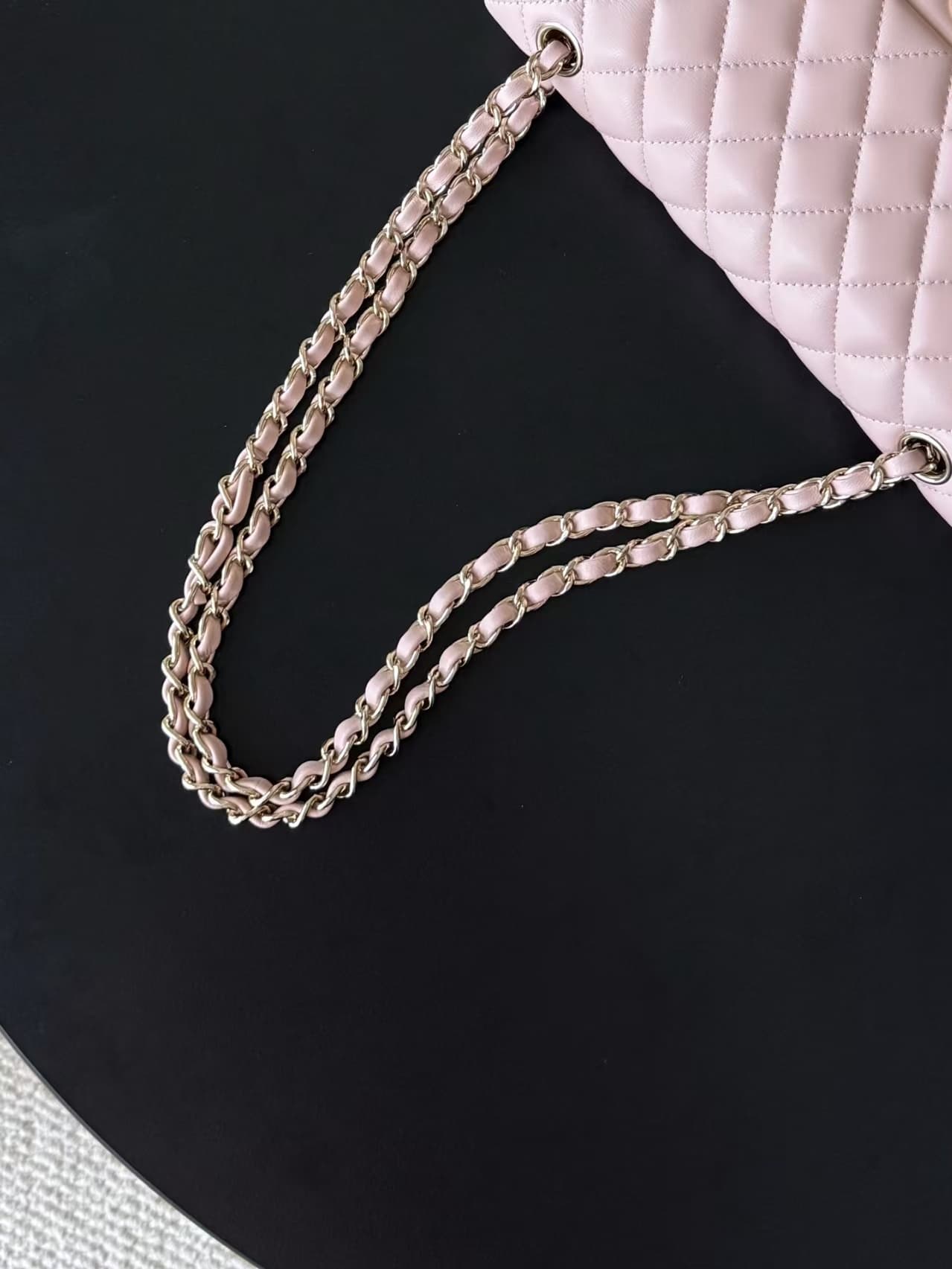 Chanel Medium CLASSIC HANDBAG Lambskin Gold-Tone Metal Pink TOP