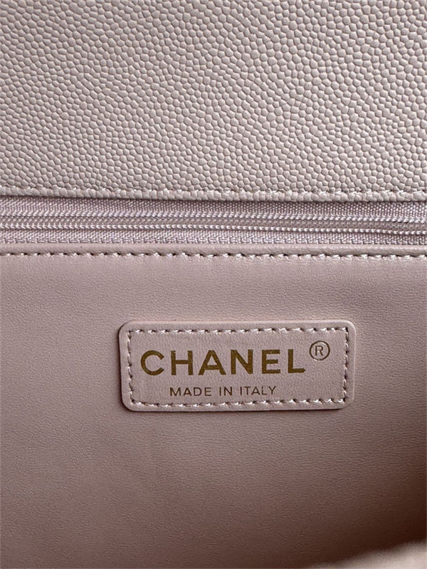 Medium FLAP BAG WITH TOP HANDLE Grained Calfskin Pink-binding Gold Metal High