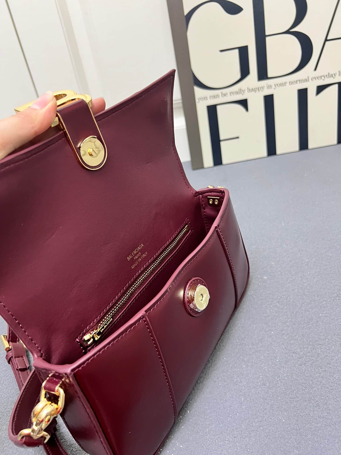 Balenciaga Hourglass sling bag Claret High