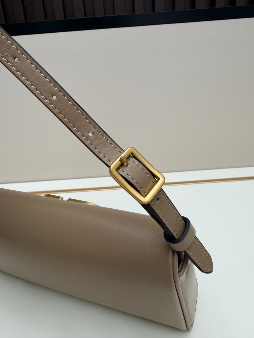 Valentino Garavani Devain Small Nappa Shoulder Bag Beige High