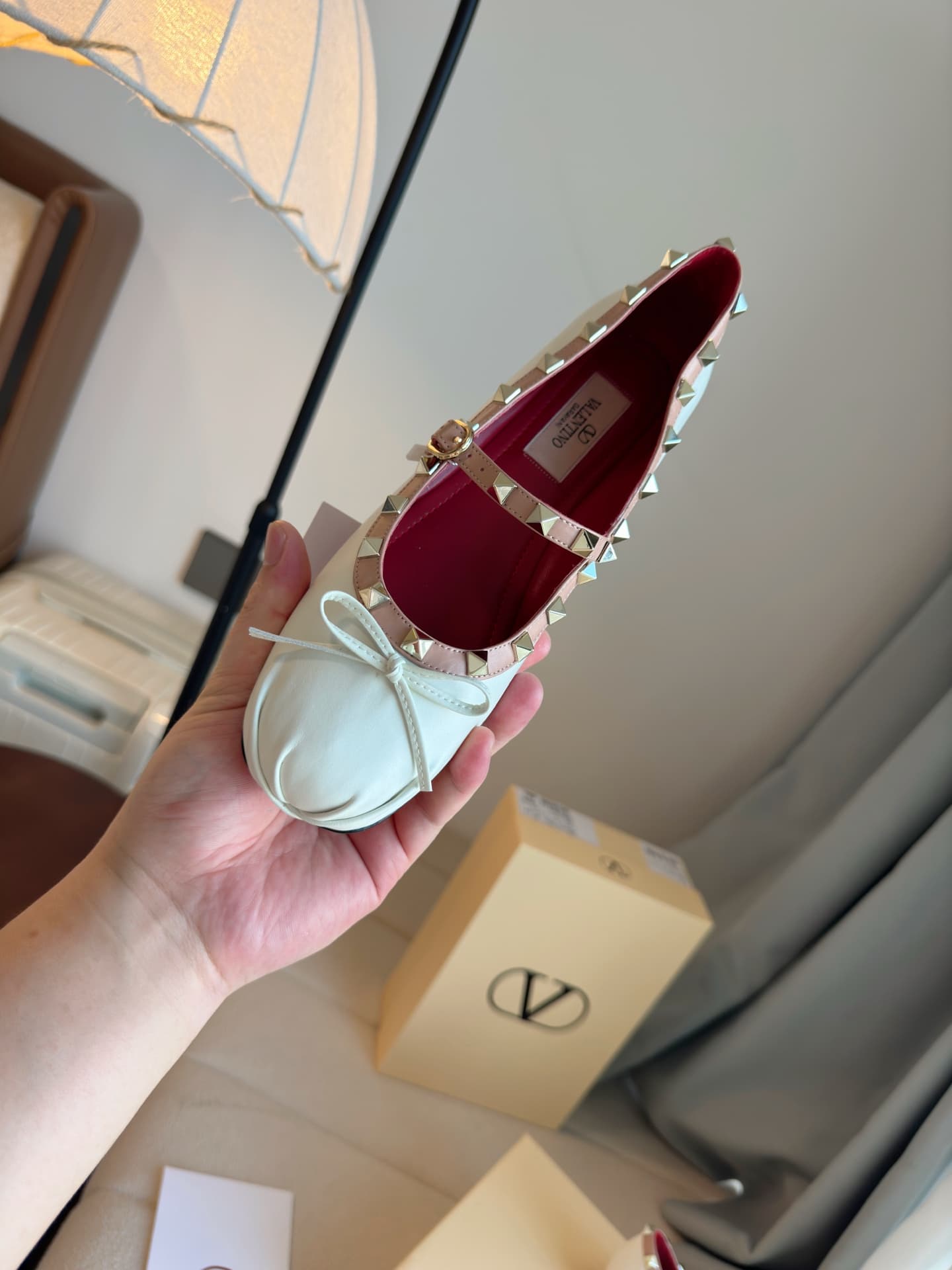 Valentino Mary-jane Rockstud Ballerina Shoes Women