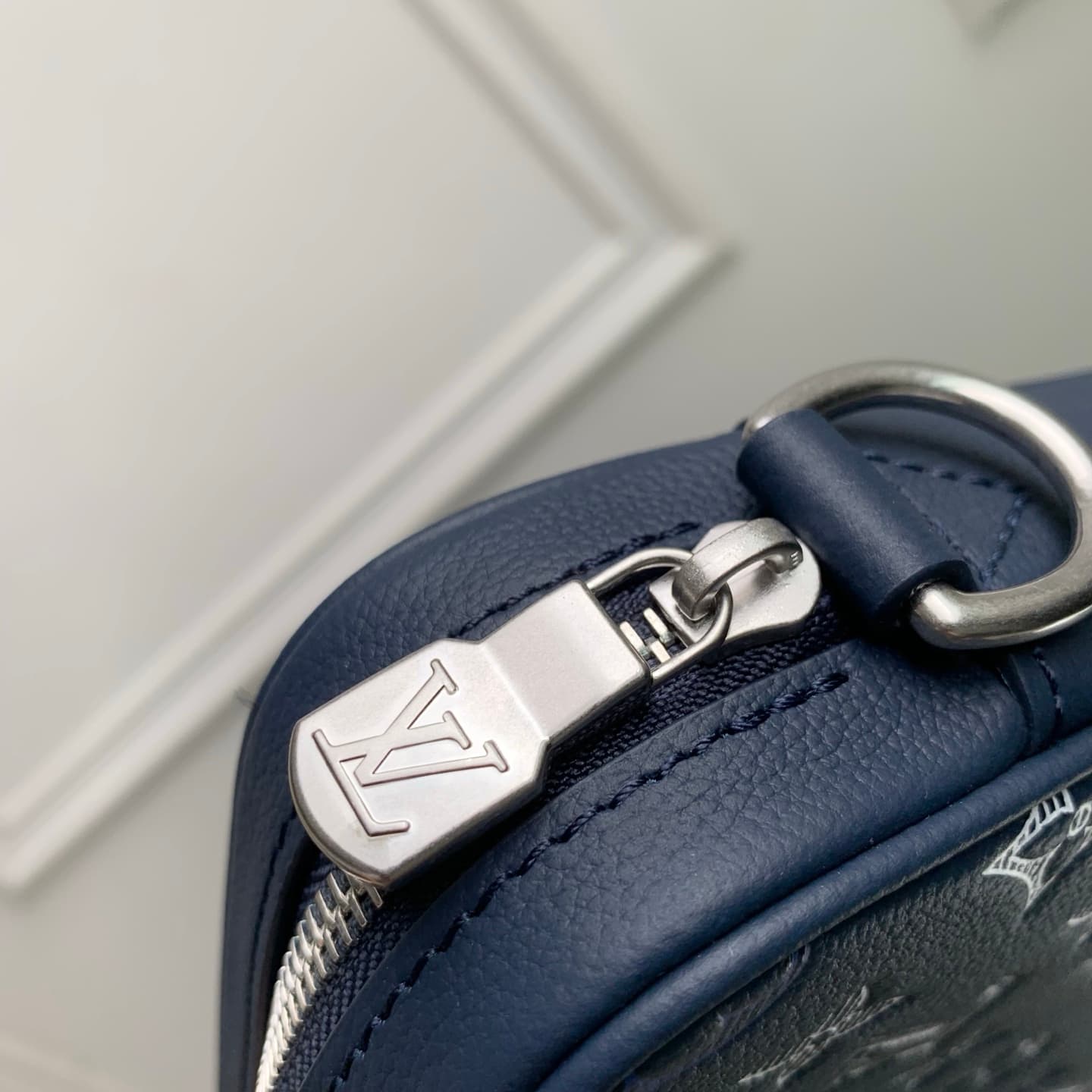 Louis Vuitton Trio Messenger Navy Blue Monogram Shadow calfskin leather M28618 High