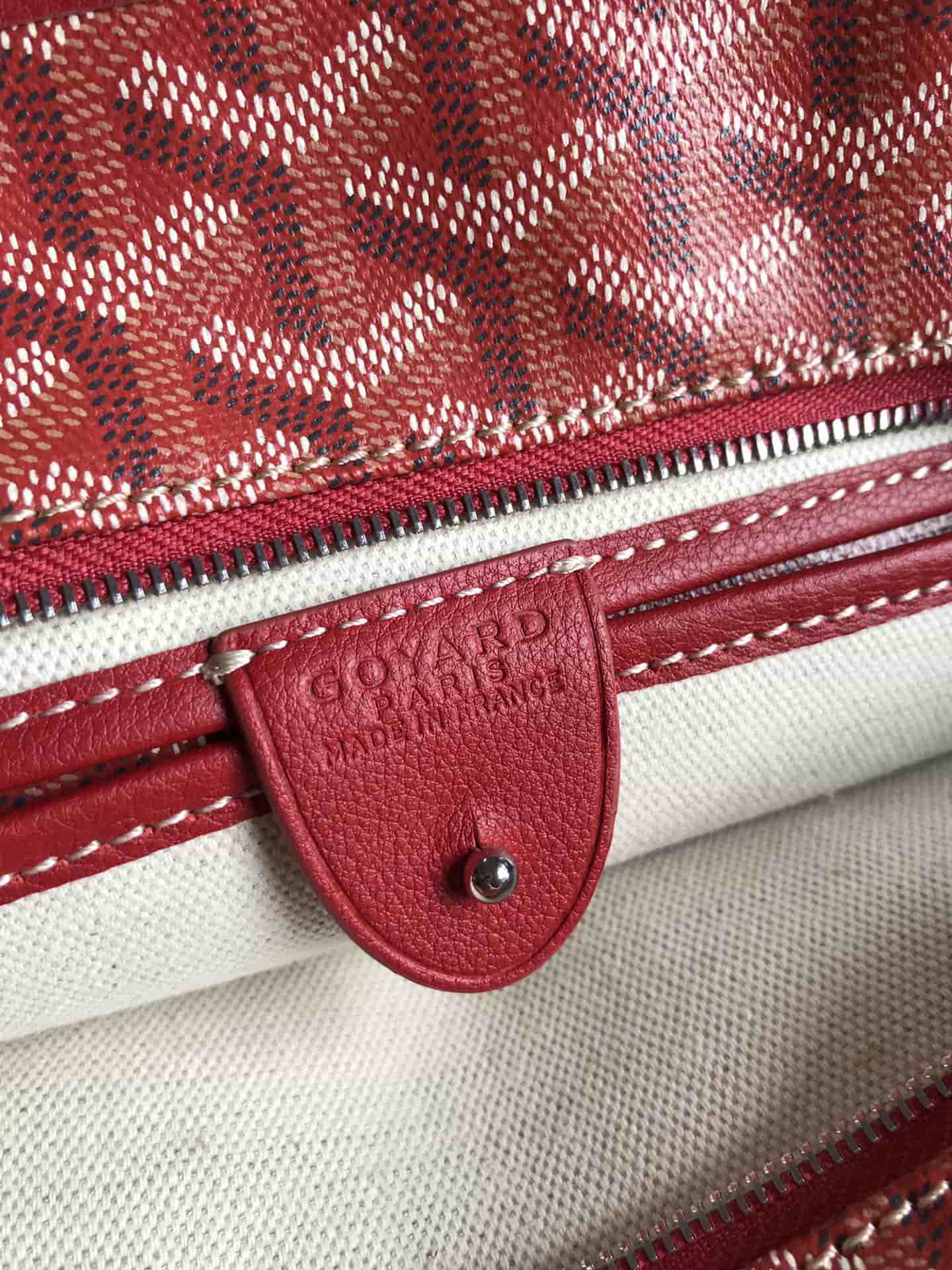 ARTOIS PM BAG Goyardine Canvas & Chevroches Calfskin Red High