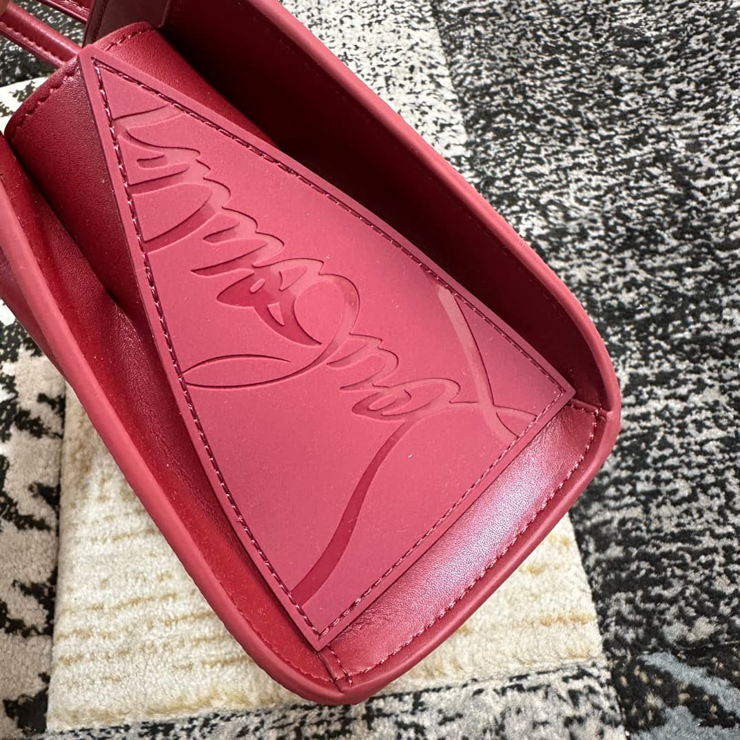 Christian Louboutin Paloma leather tote bag in red with spikes &studs High