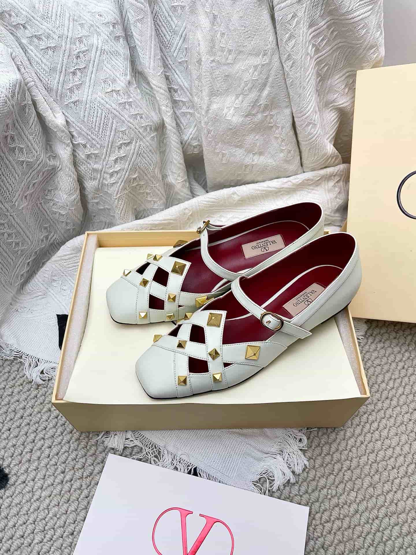 Valentino Garavani Studdy Leather Mary Jane Shoes Women