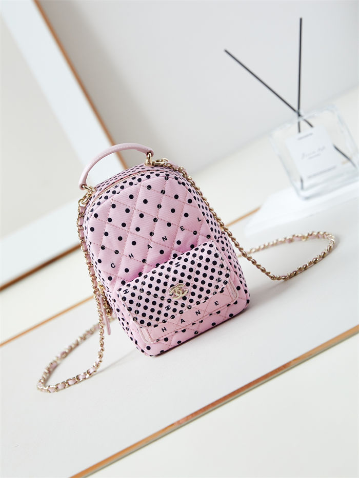 Chanel Mini Backpack Tweed Gold-Tone Metal AP3753 A