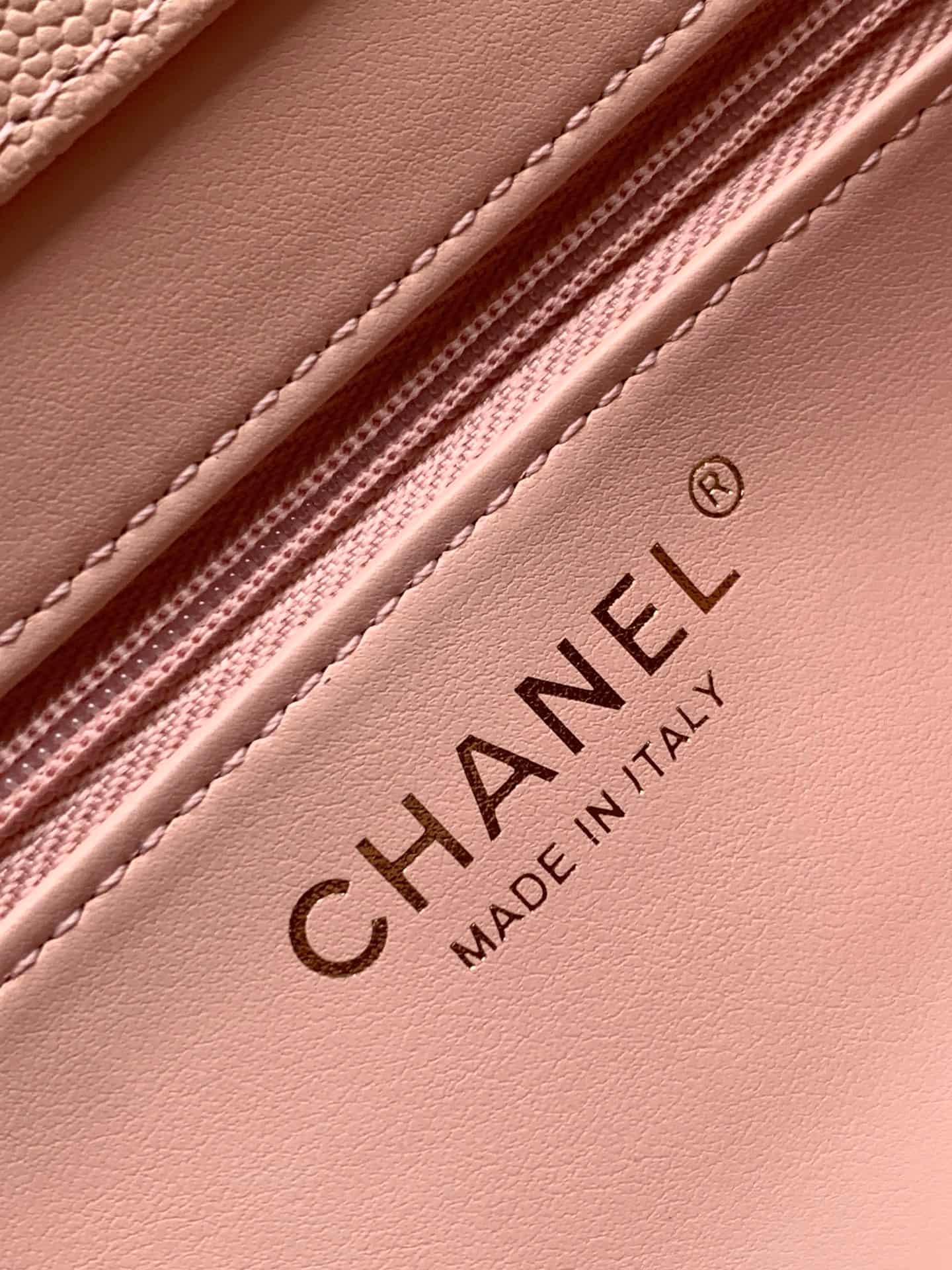 Chanel Small Flap Bag Grained Shiny Calfskin & Gold-Tone Metal AS6130 Pink High